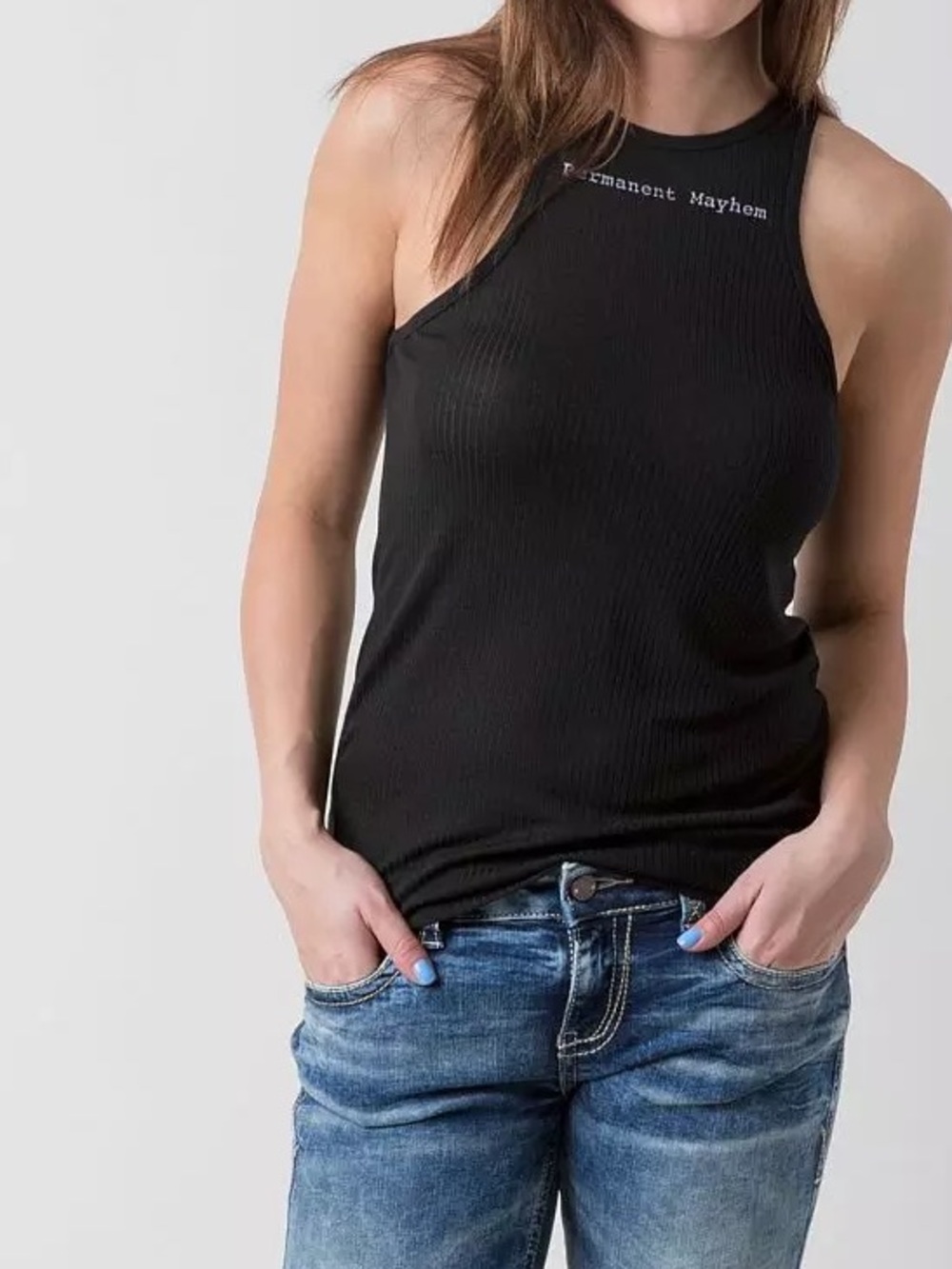 Obey permanent mayhem black tank top